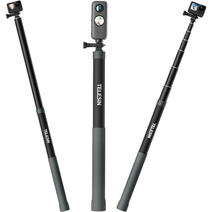 TELESIN G3 300cm 3m Invisible Selfie Stick Pole Carbon Fiber Lightweight Extension Monopod