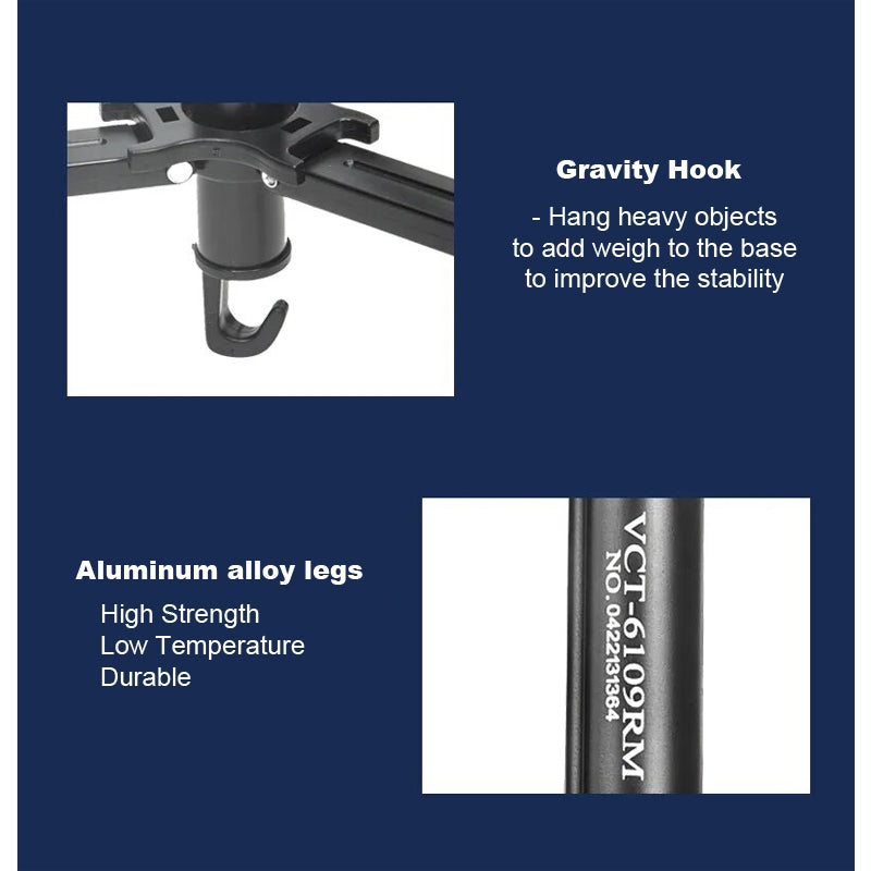 YUNTENG VCT-6109 Professional Live Streaming overhead shot photography Tripod with Extension Rod