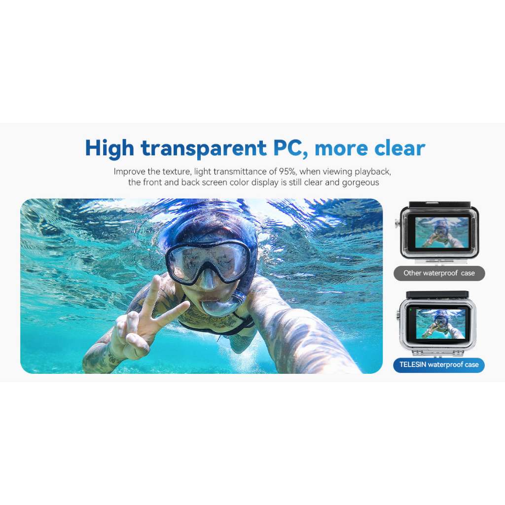 TELESIN DJI OSMO ACTION 5 Pro 4 3 Waterproof Underwater Housing Case