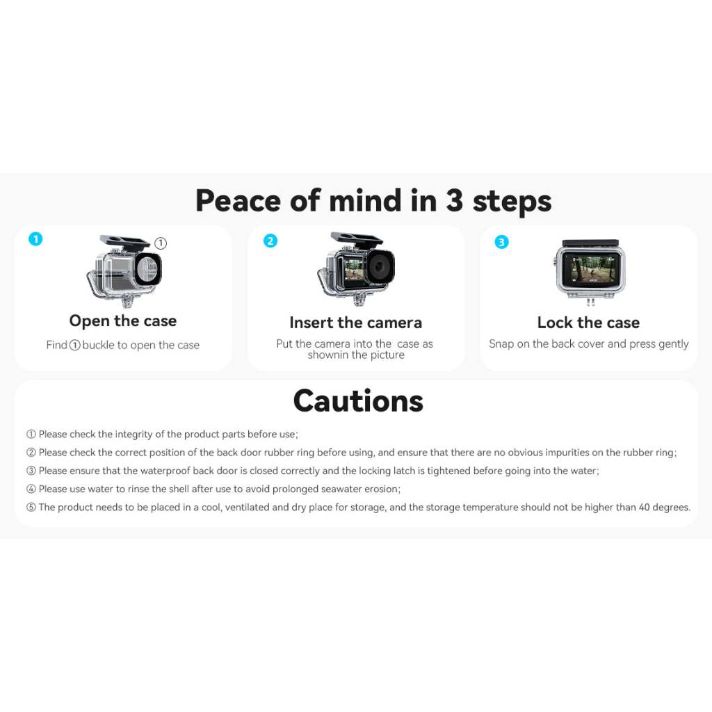 TELESIN DJI OSMO ACTION 5 Pro 4 3 Waterproof Underwater Housing Case