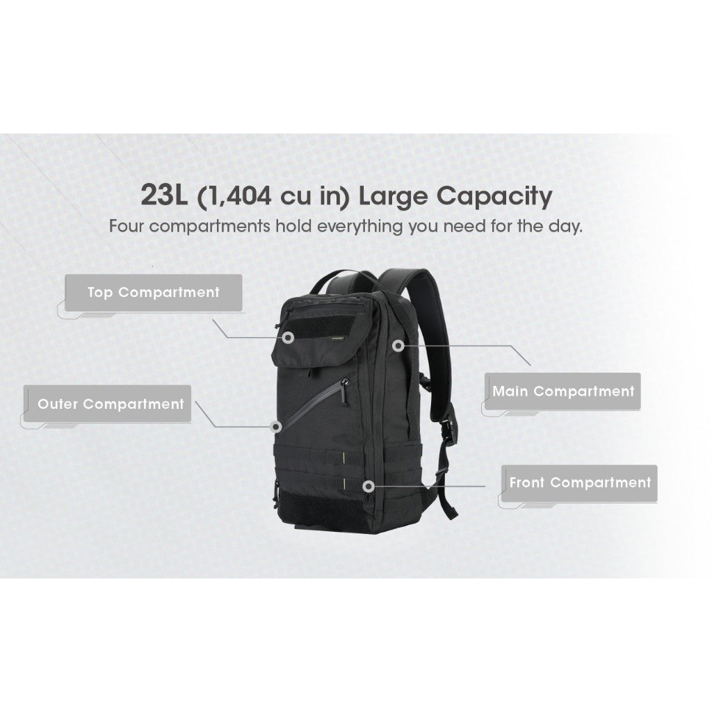 Nitecore BP23 Multi-Purpose Tactical Commuting Backpack Black 23l