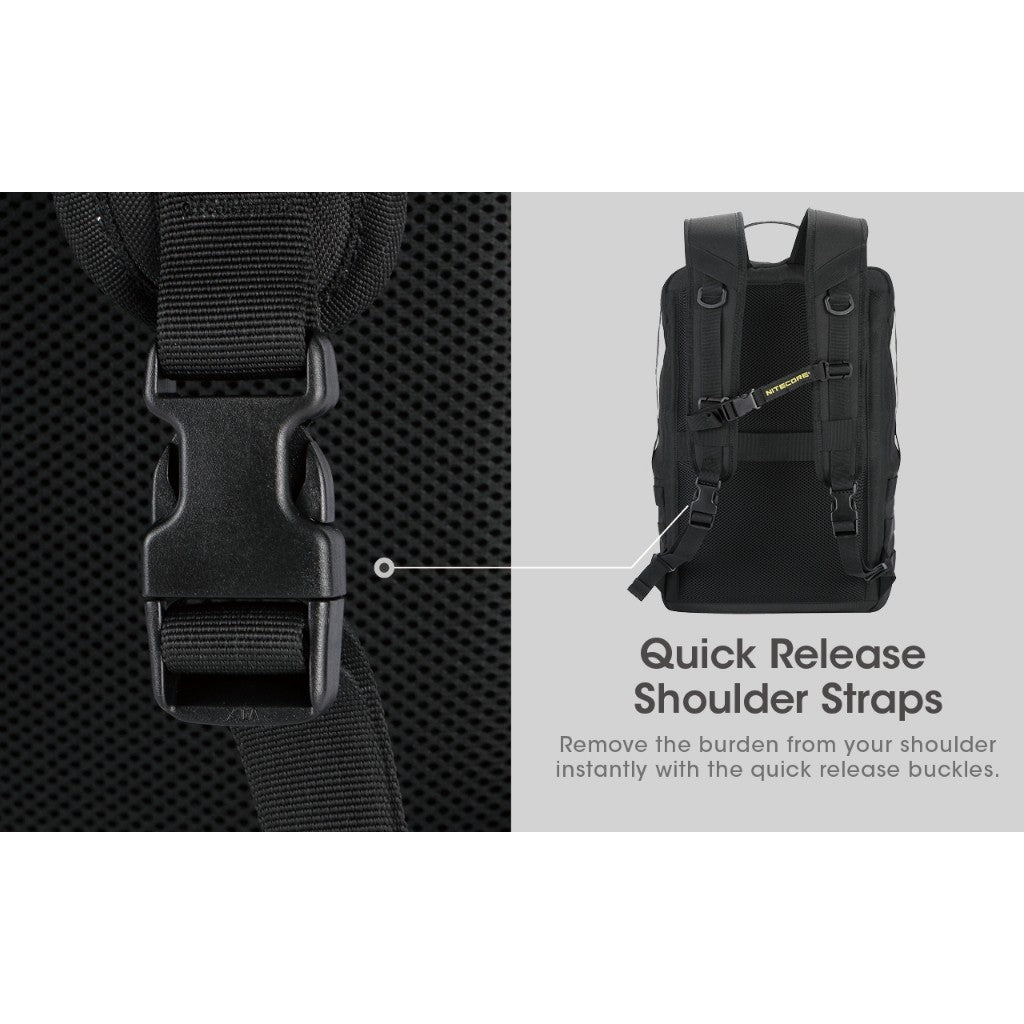 Nitecore BP23 Multi-Purpose Tactical Commuting Backpack Black 23l
