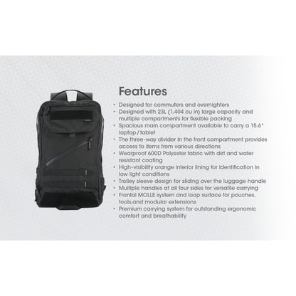Nitecore BP23 Multi-Purpose Tactical Commuting Backpack Black 23l