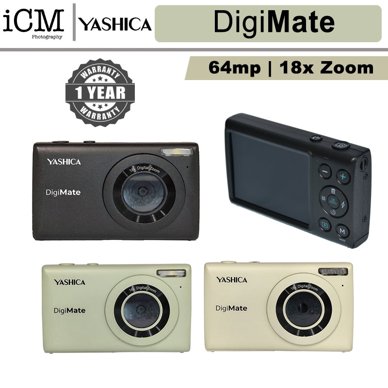 YASHICA DigiMate 64mp Compact Digital Camera 18x Zoom/ 4k Digital Came ...