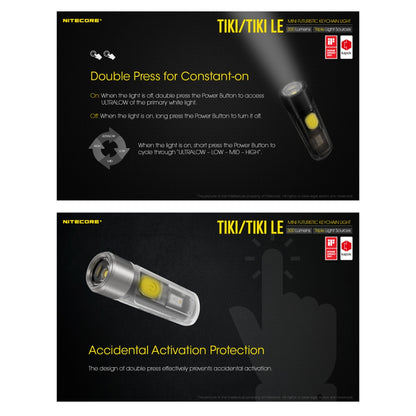 Nitecore TIKI / TIKI LE 300 Lumens USB-C Rechargeable Keychain Flashlight