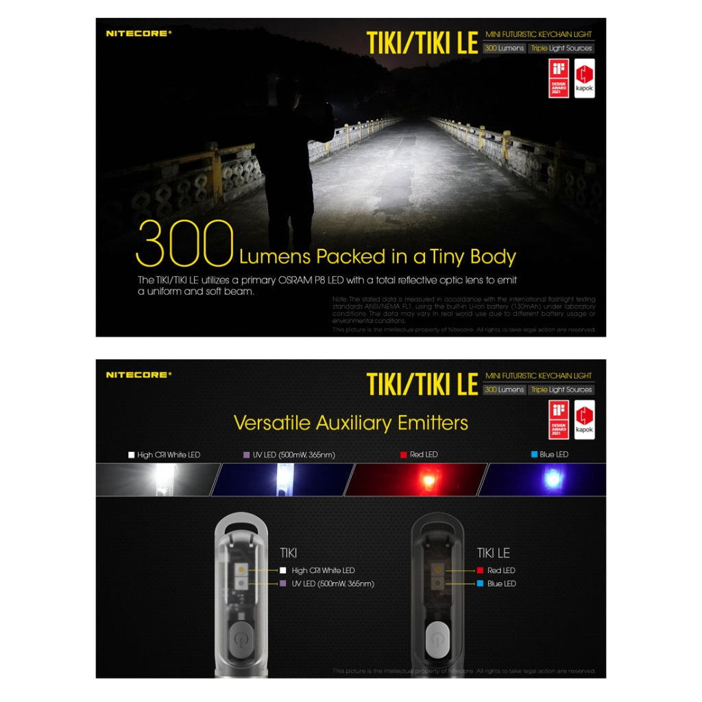 Nitecore TIKI / TIKI LE 300 Lumens USB-C Rechargeable Keychain Flashlight