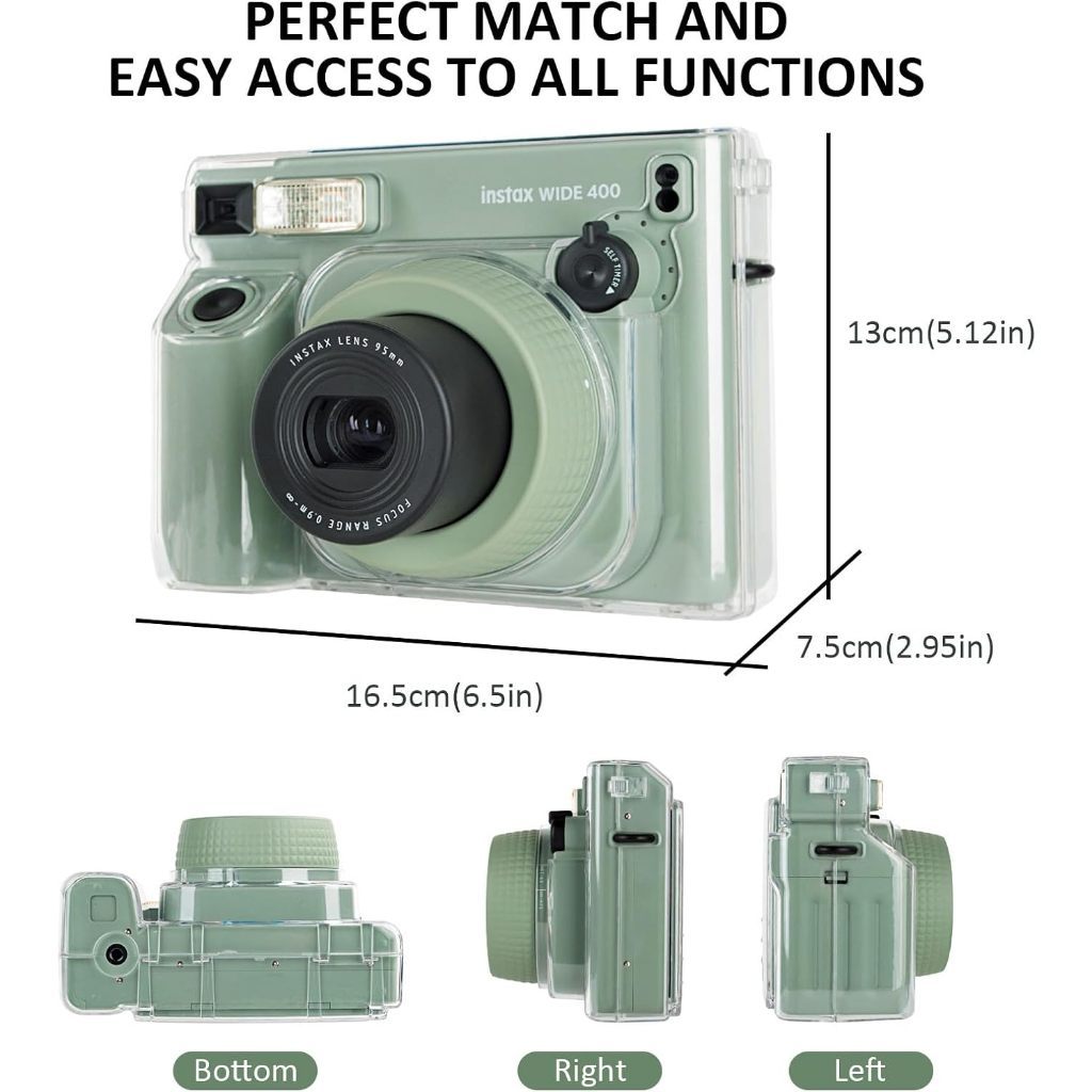 Fujifilm Instax Wide 400 Camera Transparent Crystal Clear Case