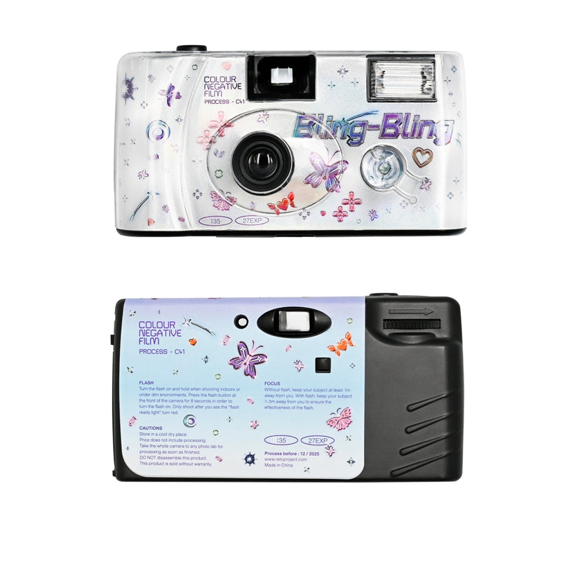 Retocolor BLING-BLING 400 35mm Disposable Film Camera 27EXP ISO400 Pre exposed funky pattern