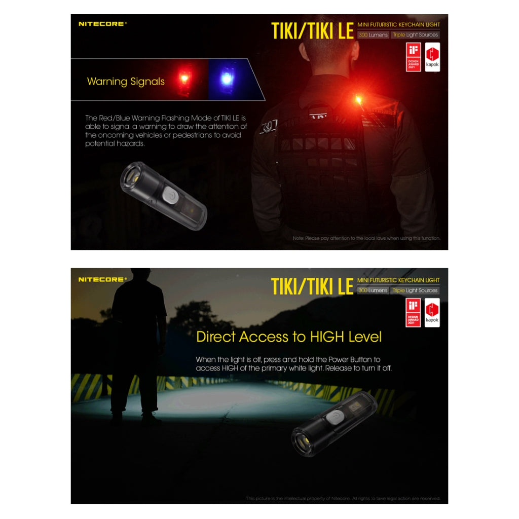 Nitecore TIKI / TIKI LE 300 Lumens USB-C Rechargeable Keychain Flashlight
