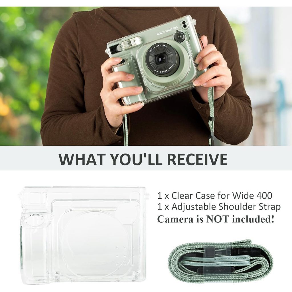 Fujifilm Instax Wide 400 Camera Transparent Crystal Clear Case