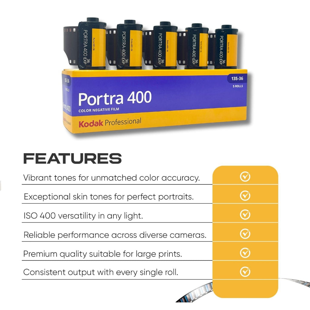 Kodak Portra 400 Professional 135 35mm Color Negative Film - 5 Rolls