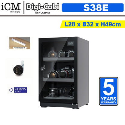 Digi-Cabi i-Cabi Electronic Dry Cabinet 38L S38E - 5 Years Warranty