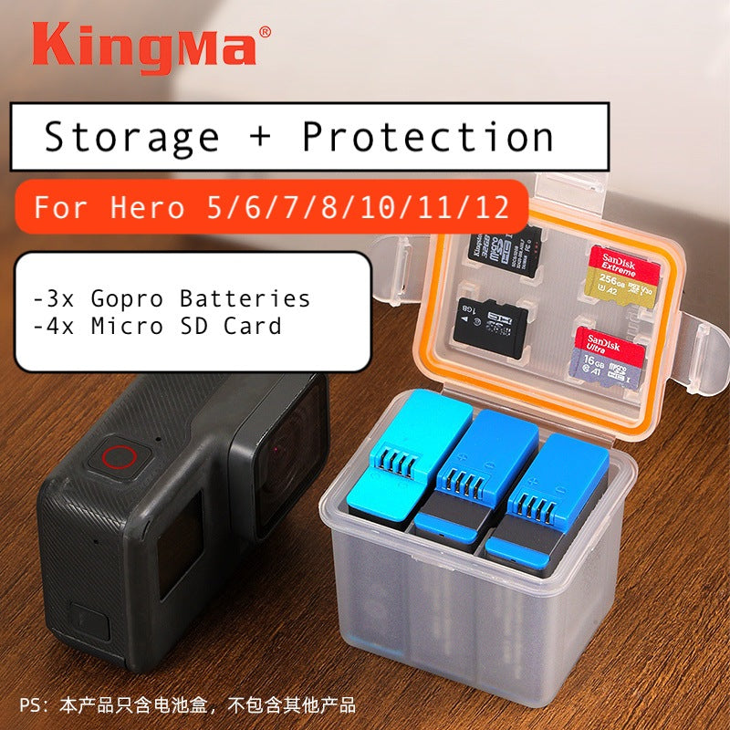 Kingma Gopro Battery Storage Case Portable For Hero 5/6/7/8/10/11/12 Sports Camera Accessory