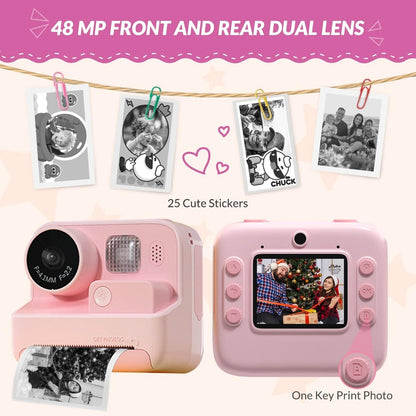 Kids  Instant Print Digital Camera HD 1080P with Thermal Print Paper