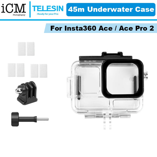Telesin Insta360 Ace Pro 2 45M Waterproof Housing Underwater Dive Case