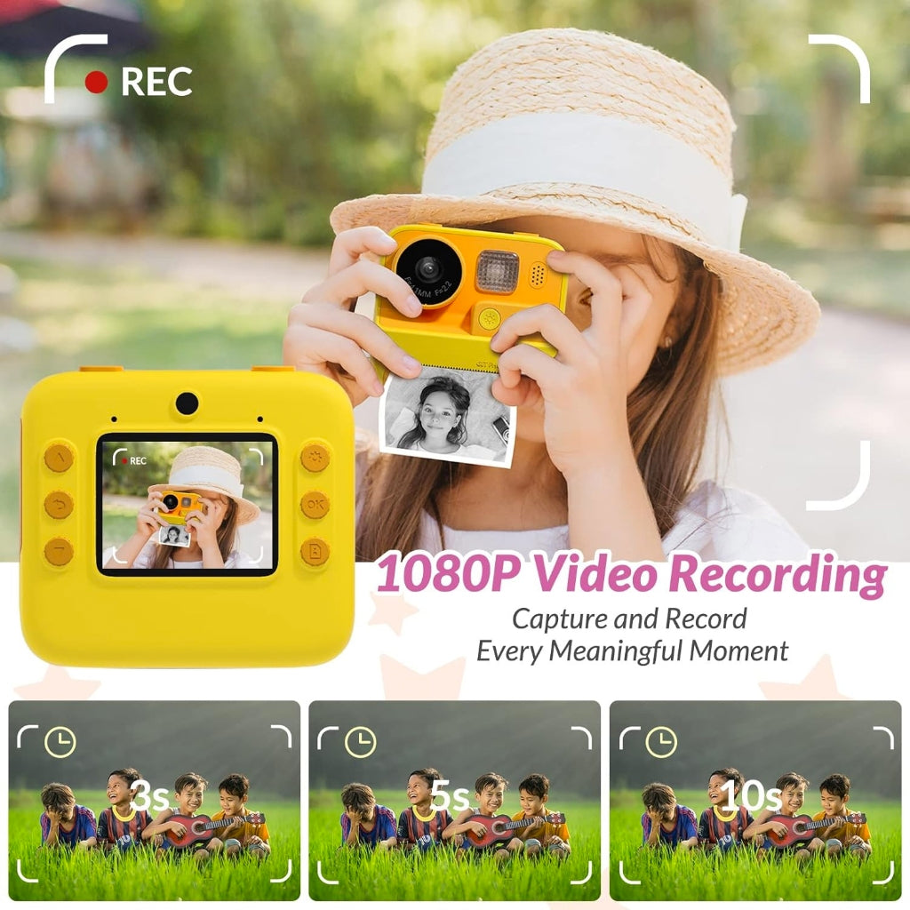 Kids  Instant Print Digital Camera HD 1080P with Thermal Print Paper