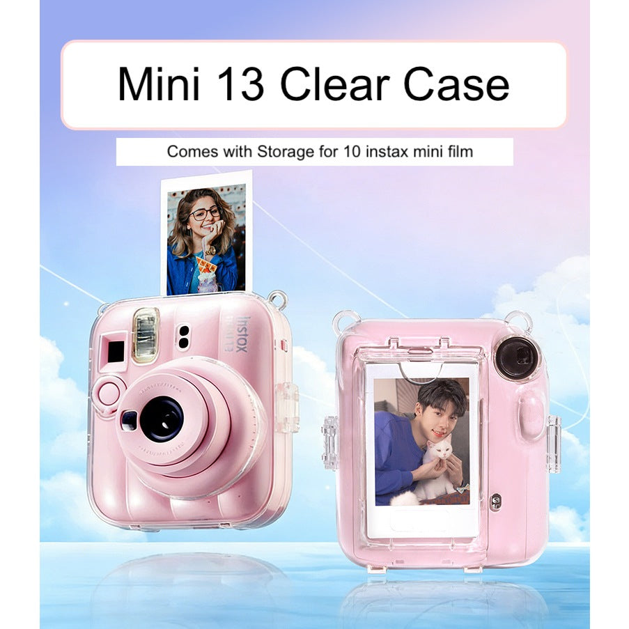 Fujifilm Instax Mini 13 Transparent Clear Case Protective Case with Strap