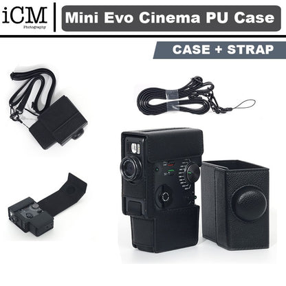 Instax Mini Evo Cinema PU Leather Camera Protective Case with Adjustable Strap