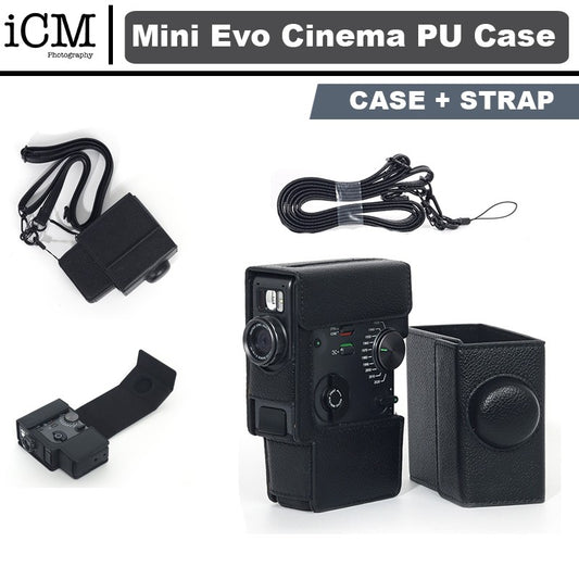 Instax Mini Evo Cinema PU Leather Camera Protective Case with Adjustable Strap