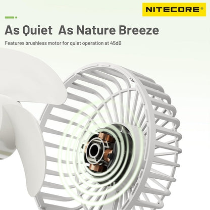 NITECORE NEF03 Portable Handheld Fan LED Night Light LCD Display