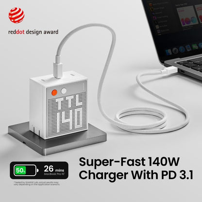 SHARGE Pixel 140 GaN III Charger PD3.1 Fast Charging triple USB-C Port Matrix Display
