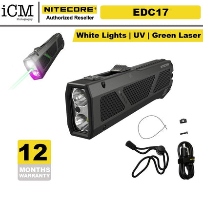 Nitecore EDC17 1500 Lumens EDC Flashlight 3-in-1 with White Light UV Green Laser