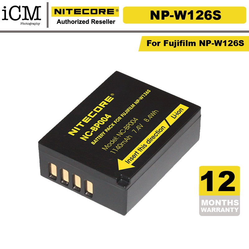 NITECORE FUJIFILM NP-W126S Replacement Camera Battery Pack (NC-BP004)