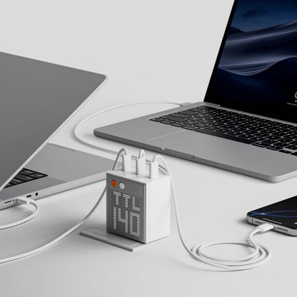 SHARGE Pixel 140 GaN III Charger PD3.1 Fast Charging triple USB-C Port Matrix Display