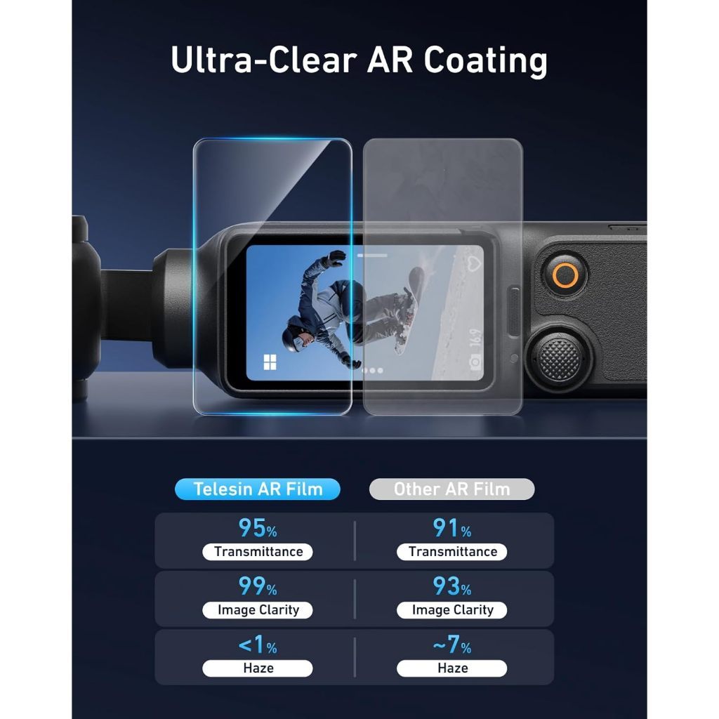 DJI Osmo Pocket 4 3 AR Tempered Glass Auto-Align Frame Screen Protector