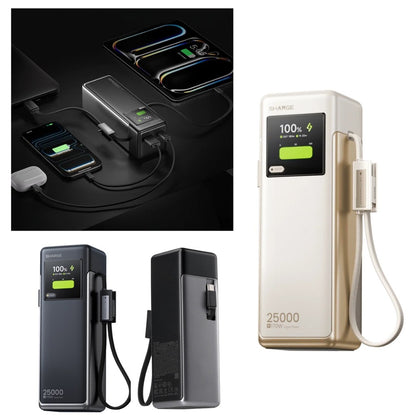 SHARGE HyperTower 170W Laptop Power Bank 25000mAh Built in Cable