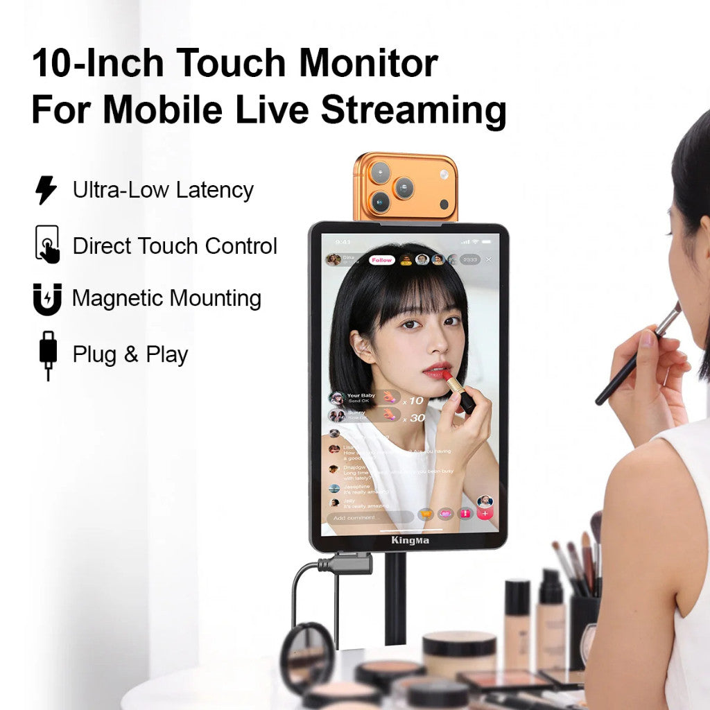 KingMa 10" Live Stream Touch Monitor for Mobile Phone Live Streaming