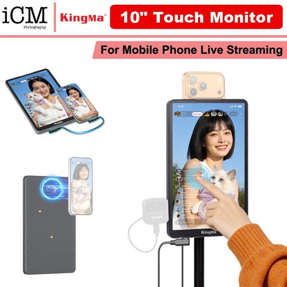 KingMa 10" Live Stream Touch Monitor for Mobile Phone Live Streaming