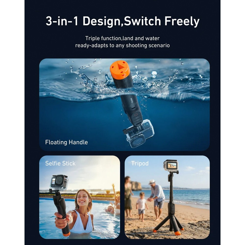 Telesin DJI Osmo Action 6 / 5 Pro / 4 Underwater Floating Remote Selfie Tripod Stick