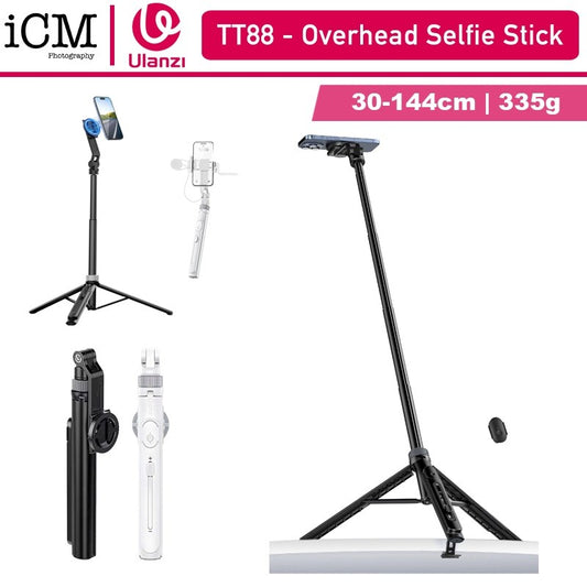 Ulanzi TT88 MagSafe Magnetic  Overhead Selfie Stick Tripod 1.44M Dual Cold Shoe