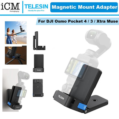 TELESIN DJI Osmo Pocket 4 / 3 Magnetic Mount Stand Expansion Adapter
