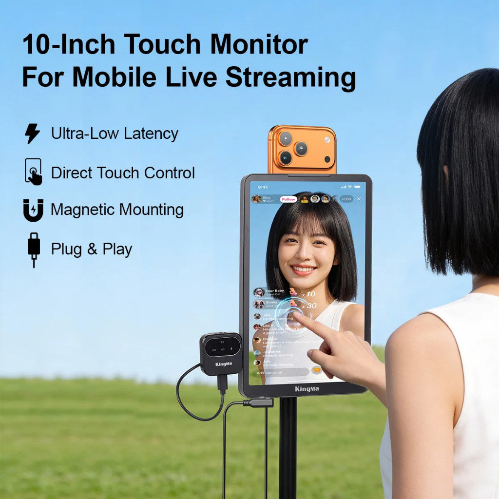 KingMa 10" Live Stream Touch Monitor for Mobile Phone Live Streaming