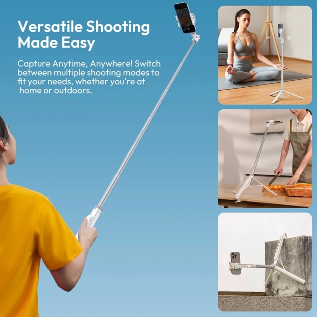 Ulanzi TT88 MagSafe Magnetic  Overhead Selfie Stick Tripod 1.44M Dual Cold Shoe
