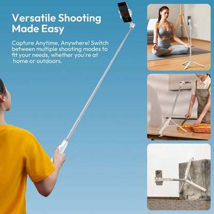 Ulanzi TT88 MagSafe Magnetic  Overhead Selfie Stick Tripod 1.44M Dual Cold Shoe