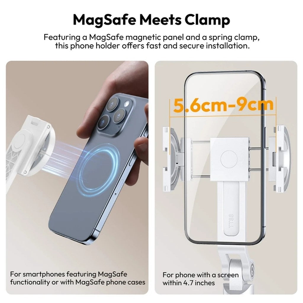 Ulanzi TT88 MagSafe Magnetic  Overhead Selfie Stick Tripod 1.44M Dual Cold Shoe