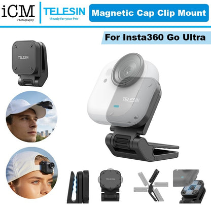 Telesin Insta360 Go ultra Magnetic Cap Clip Mount Pivot Clip