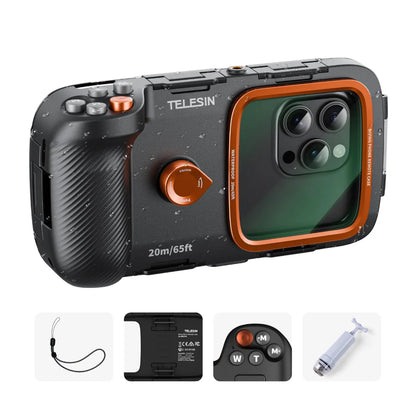 TELESIN Underwater Snorkeling 20m Diving Phone Waterproof Case Universal Underwater Diving Housing