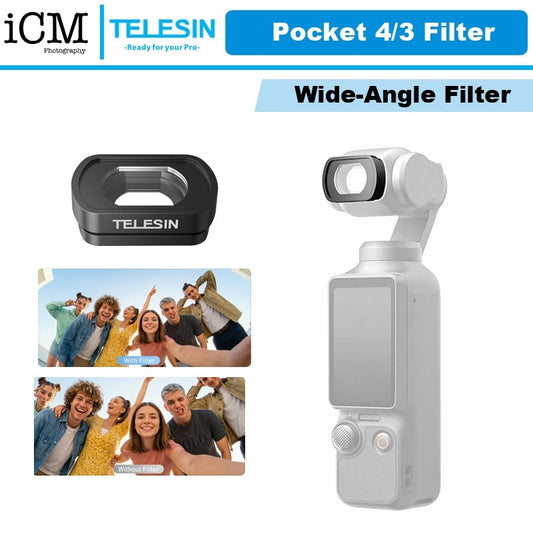Telesin DJI Osmo Pocket 4 3 Wide Angle Lens Filter
