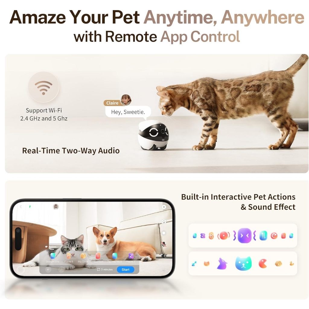 Enabot ROLA Mini 2K Camera Robot 2-Way Talk Night Vision Motion Detection video Recording