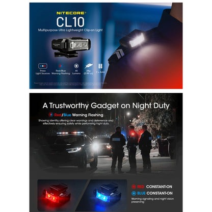 Nitecore CL10 Clip-ON Light CL10 Multipurpose Ultra Lightweight Clip-on Light