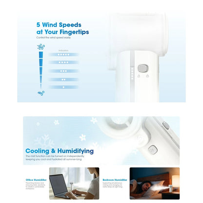 NITECORE izzcool 40 Handheld Fan Rechargeable Air Conditioner Fan Cooling Spray Mist Cooler