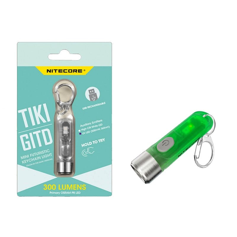 Nitecore TIKI GITD Blue Green USB Rechargeable keychain led flashlight