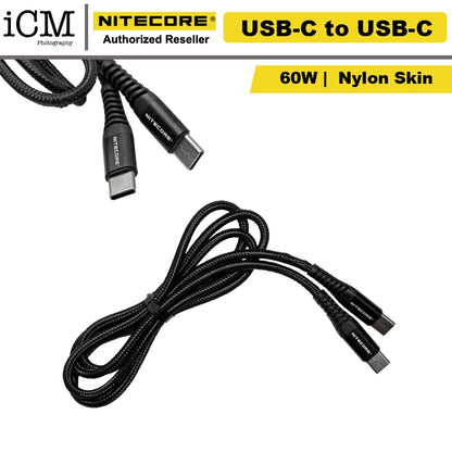 Nitecore 60W USB-C to USB-C Charging Cable 1m