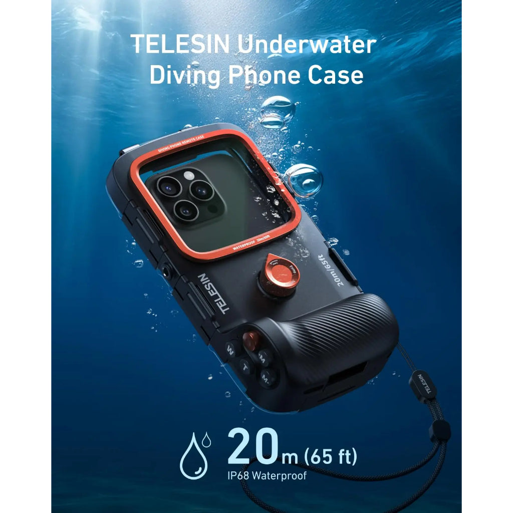 TELESIN Underwater Snorkeling 20m Diving Phone Waterproof Case Universal Underwater Diving Housing