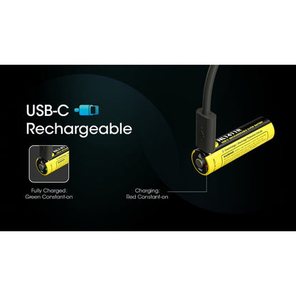 Nitecore NL1411R 1100mAh USB-C Rechargeable 14500 Battery MT1A Pro