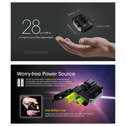 Nitecore CL10 Clip-ON Light CL10 Multipurpose Ultra Lightweight Clip-on Light